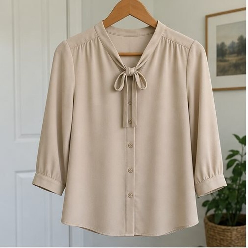 Sand Peplum Top